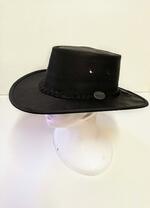 Australský stetson Barmah Hats, hladká bůvolí kůže, v černém provedení, impregnovaný